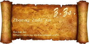 Zboray Zsóka névjegykártya